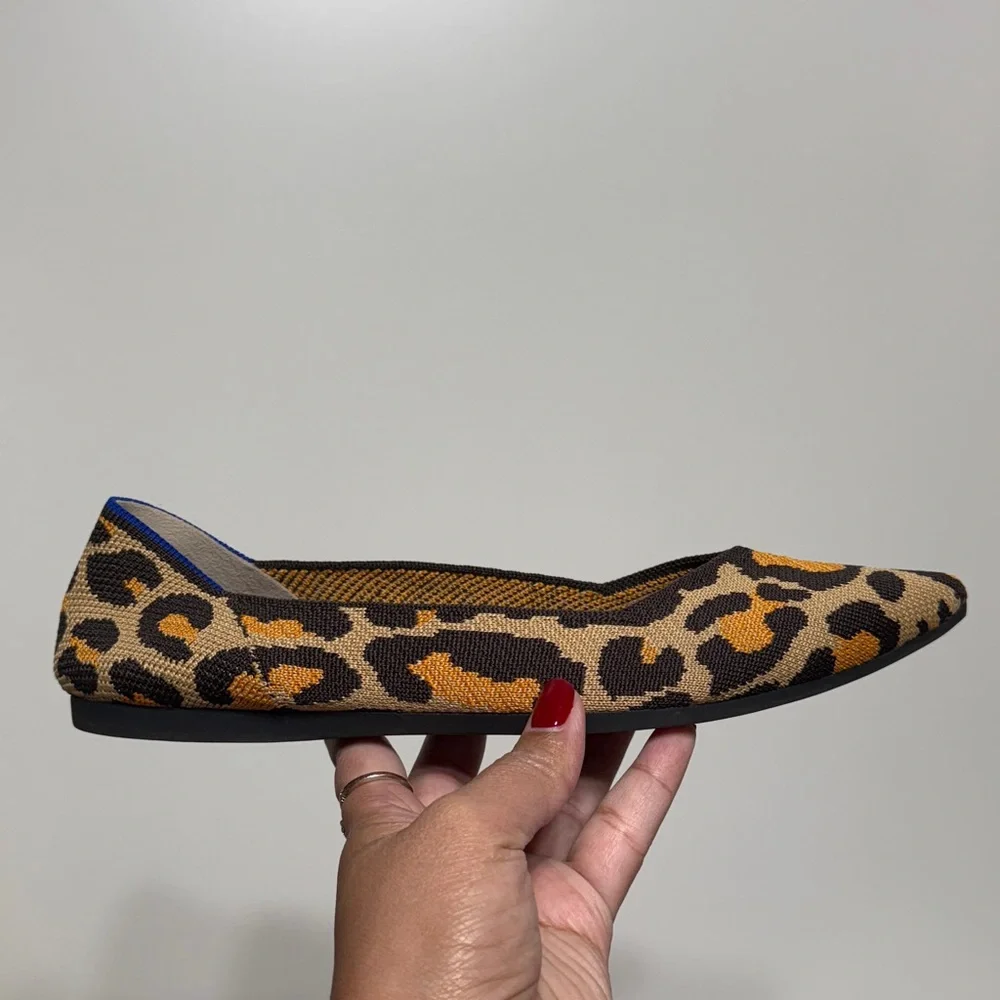 Rothy’s The Point Big Cat Leopard Print Flats - Picture 3 of 17